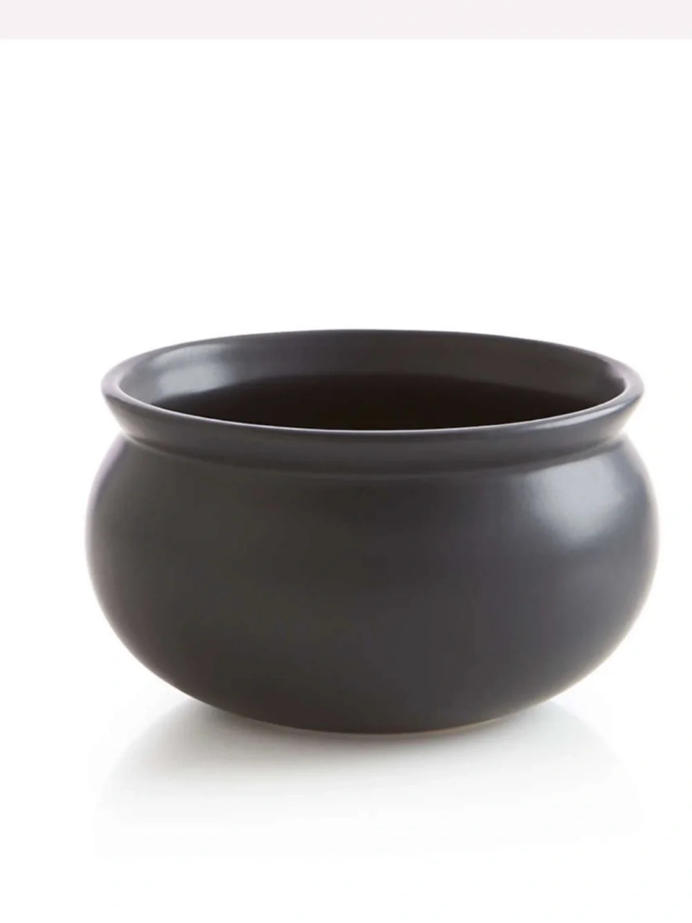 Crate and Barrel Small Ceramic Black Cauldron Bowl